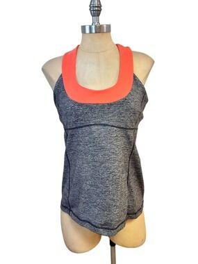Lululemon Elevate Tank Top size 12 Gray / Coral